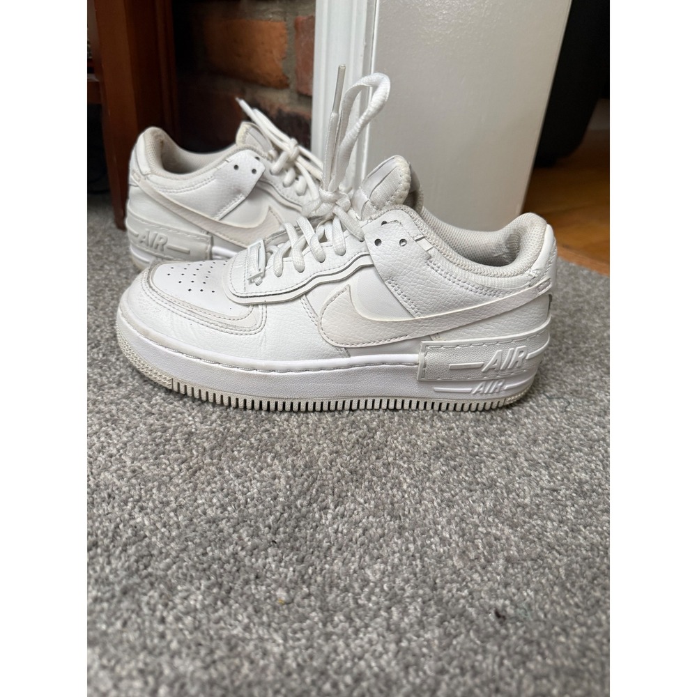 Nike Air Force 1 Shadow Triple White CI0919-100 Womens Size 6.5 Low Top Shoes